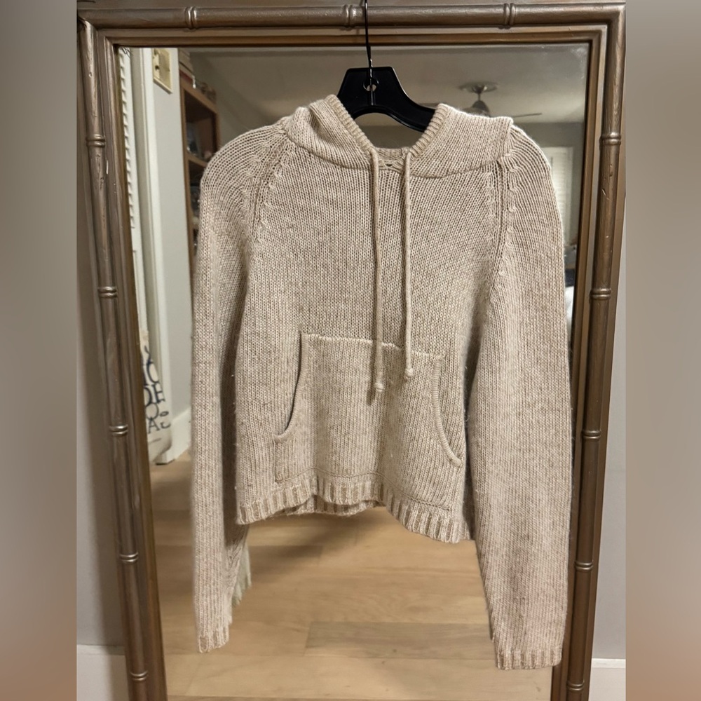 Cashmere Blend hoodie. Small. Heather oatmeal color.